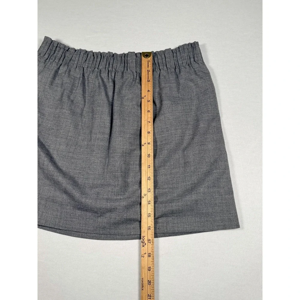 J.Crew Skirt Womens 12 Gray Wool Blend A-Line Pull On Mini Lined Pockets Casual